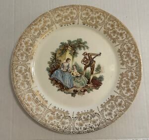 Vtg American Limoges Triumph D'or 22K Gold IT-S284 China Dinner Plate 10” Plate